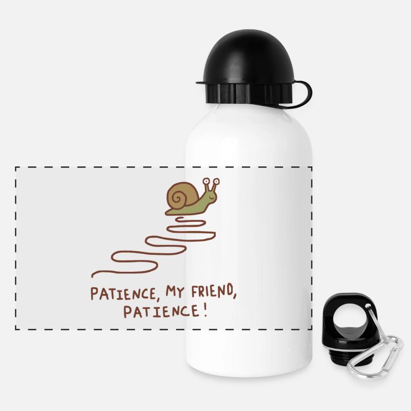 Patience Snail - Panoramic Thermal Bottle with Lid 500 ml - white
