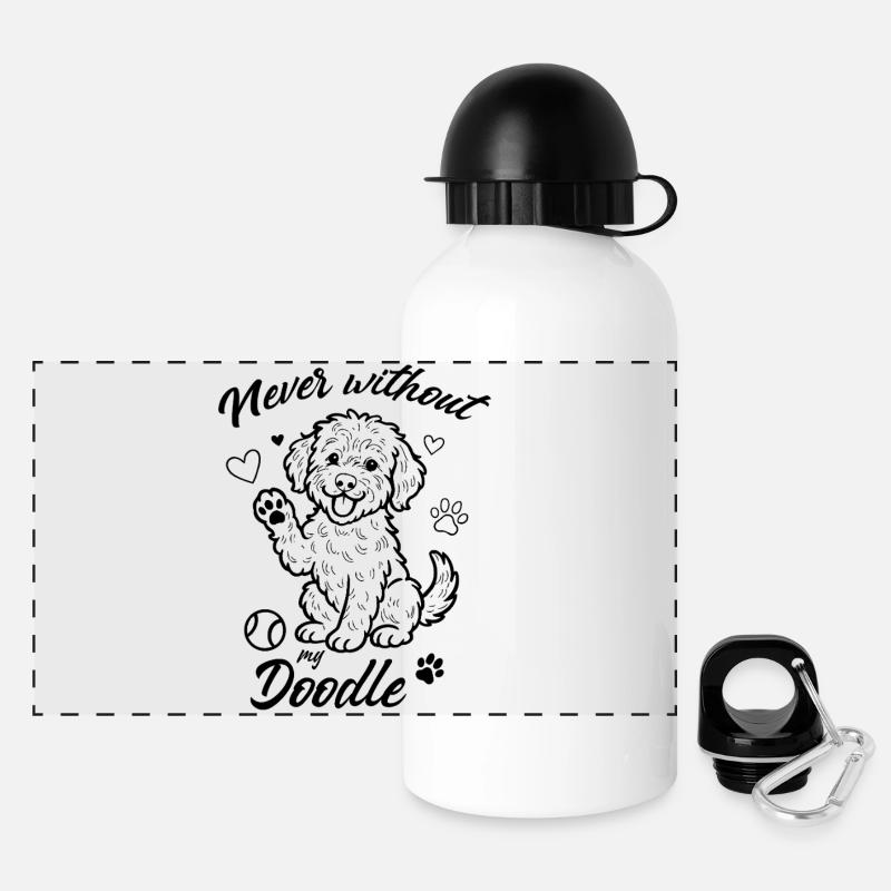 Never without my Doodle - Panoramic Thermal Bottle with Lid 500 ml - white