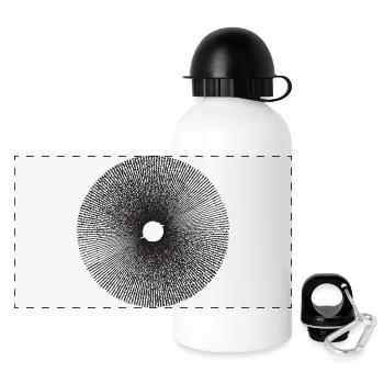 Radial Sunburst Ring Pattern - Panoramic Thermal Bottle with Lid 500 ml - white - Front