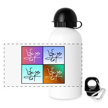 Life is Art - Panoramic Thermal Bottle with Lid 500 ml - white - Front