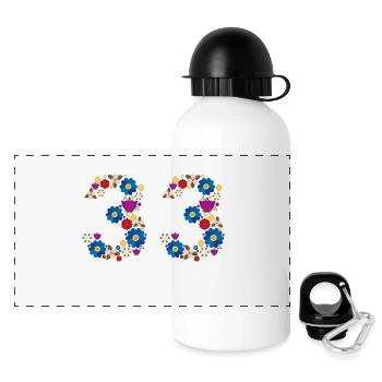 Flowers 33 - Panoramic Thermal Bottle with Lid 500 ml - white - Front