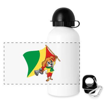 Kongo (Brazzaville) Fan Hund - Panorama Trinkflasche mit Deckel 500 ml - Weiß - Vorne