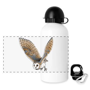 Schleiereule - Panorama Trinkflasche mit Deckel 500 ml - Weiß - Vorne