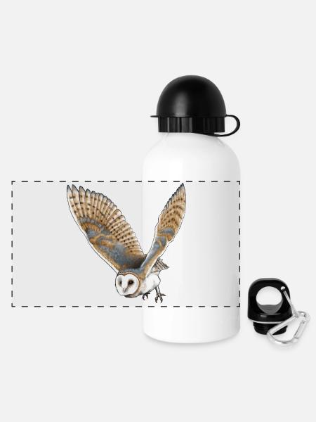 Hibou trécis - Gourde panoramique avec couvercle 500 ml - blanc