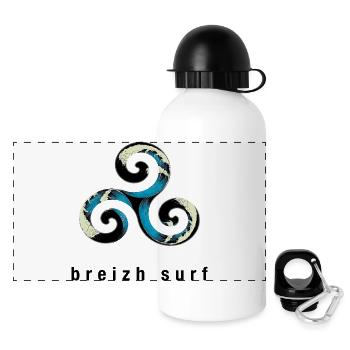Triskel Breton - Gourde panoramique avec couvercle 500 ml - blanc - Devant