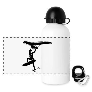 Wingfoil Jump - Panorama Trinkflasche mit Deckel 500 ml - Weiß - Vorne