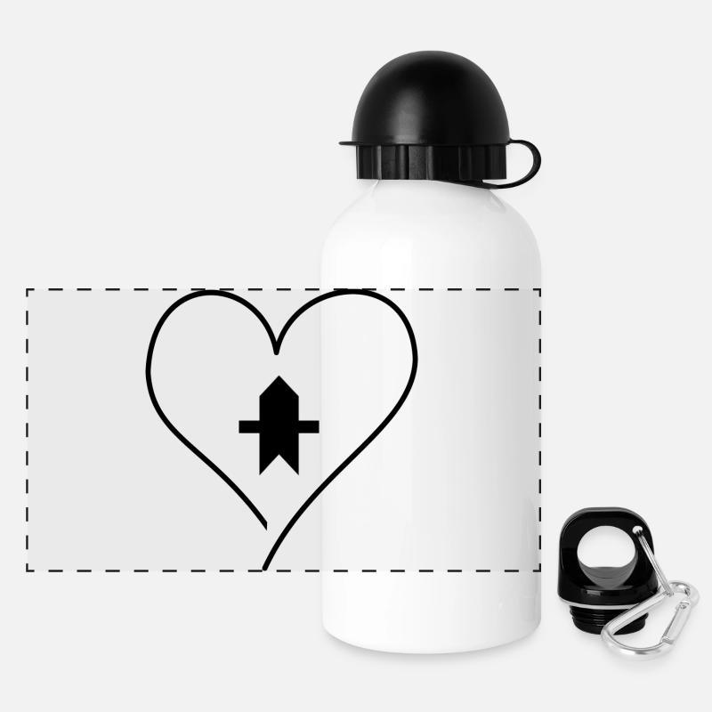 Vorfahrt - Panorama Trinkflasche mit Deckel 500 ml - Weiß