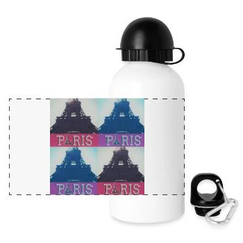 paris eiffel - Panorama Trinkflasche mit Deckel 500 ml - Weiß - Vorne