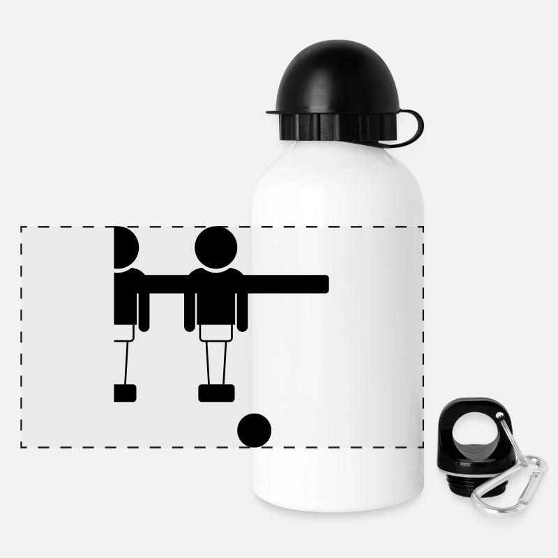 Retro Table Football Foosball Design - Goal Getter - Panoramic Thermal Bottle with Lid 500 ml - white