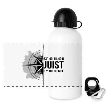 Koordinaten Juist - Panorama Trinkflasche mit Deckel 500 ml - Weiß - Vorne