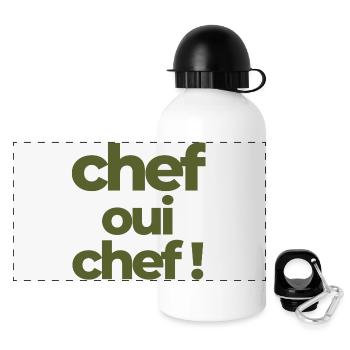 militaire, soldat, film culte - Gourde panoramique avec couvercle 500 ml - blanc - Devant