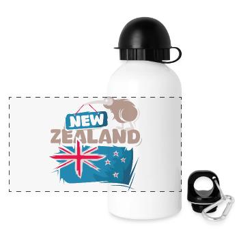 Neuseeland Kiwi comic New Zealand Natur cartoon - Panorama Trinkflasche mit Deckel 500 ml - Weiß - Vorne