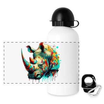 Rhinoceros - Panoramic Thermal Bottle with Lid 500 ml - white - Front