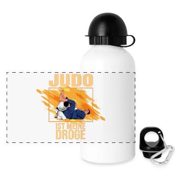 Judo ist meine Droge - Panorama Trinkflasche mit Deckel 500 ml - Weiß - Vorne
