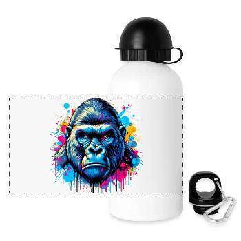 Gorilla - Panoramic Thermal Bottle with Lid 500 ml - white - Front