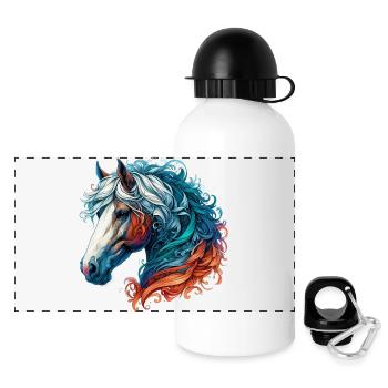 Pferd - Panorama Trinkflasche mit Deckel 500 ml - Weiß - Vorne
