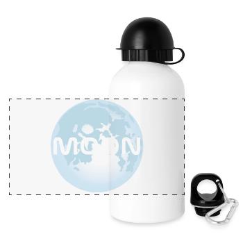 Mond - Panorama Trinkflasche mit Deckel 500 ml - Weiß - Vorne