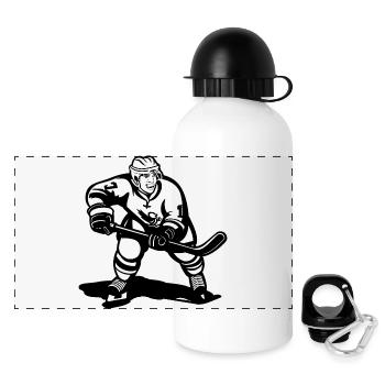 Eishockeyspieler Skizze - Panorama Trinkflasche mit Deckel 500 ml - Weiß - Vorne