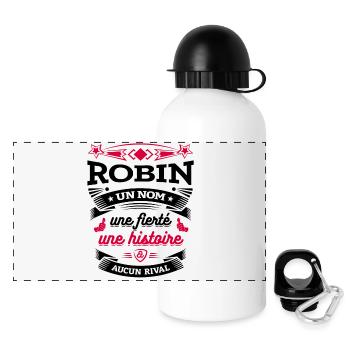 ROBIN UN NOM UNE FIERTÉ AUCUN RIVAL - Gourde panoramique avec couvercle 500 ml - blanc - Devant