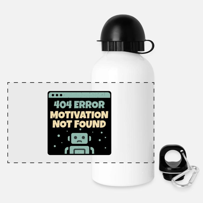 « 404 Erreur Motivation Introuvable » - Gourde panoramique avec couvercle 500 ml - blanc