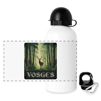 Forêt de Cerfs des Vosges - Gourde panoramique avec couvercle 500 ml - blanc - Devant
