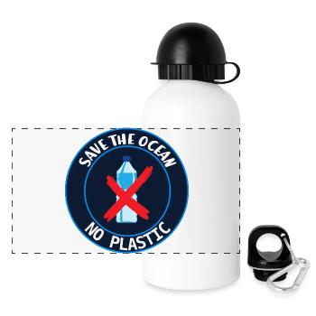 Save the ocean - Gourde panoramique avec couvercle 500 ml - blanc - Devant