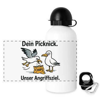 Your picnic Our target - Panoramic Thermal Bottle with Lid 500 ml - white - Front