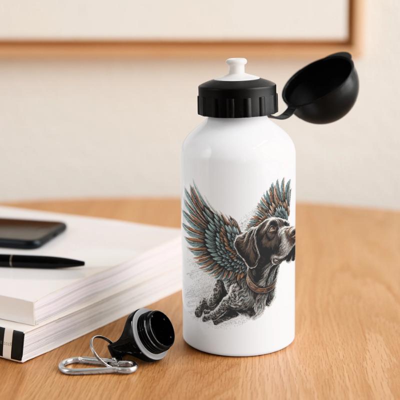 Super Dog German Wirehaired DD Pointer Gift Panoramic Thermal Bottle with Lid 500 ml