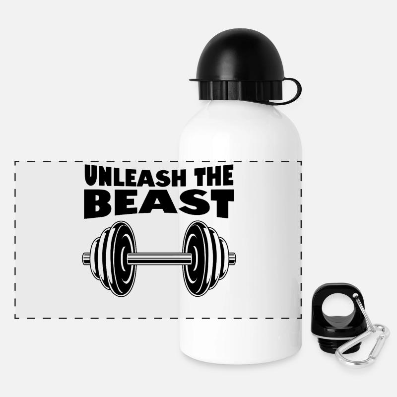 Unleash The Beast-Strong design for strong guys! - Panoramic Thermal Bottle with Lid 500 ml - white
