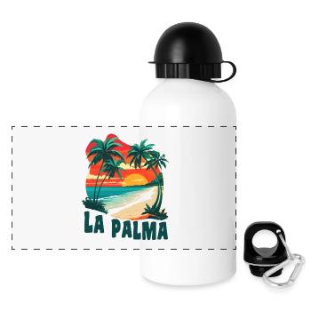 La Palma, îles Canaries - Gourde panoramique avec couvercle 500 ml - blanc - Devant