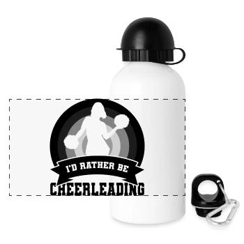 Cheerleader Spruch - Panorama Trinkflasche mit Deckel 500 ml - Weiß - Vorne