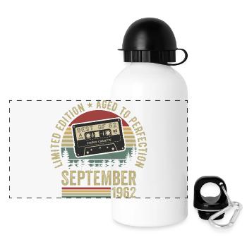 Né en septembre 1962 Millésime 1962 - Gourde panoramique avec couvercle 500 ml - blanc - Devant