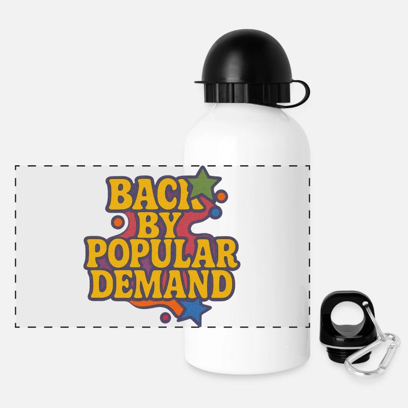 De retour par Popular Demand Retro Script - Gourde panoramique avec couvercle 500 ml - blanc