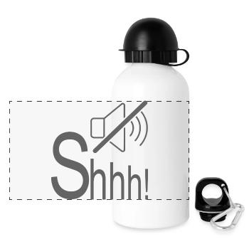 Chuchote silencieux Chut - Gourde panoramique avec couvercle 500 ml - blanc - Devant