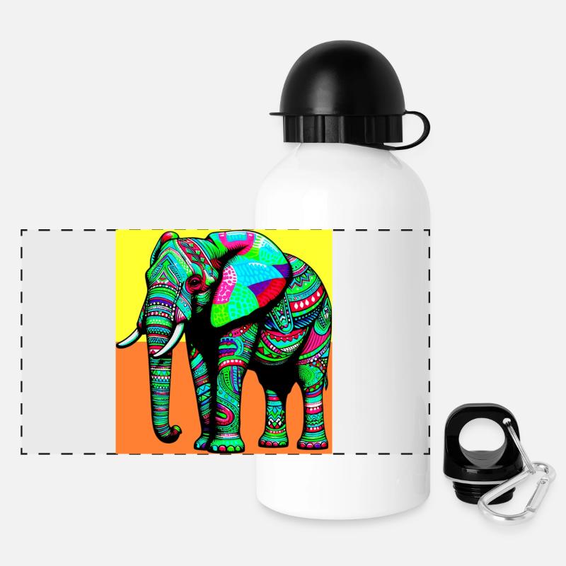 elephant - Panoramic Thermal Bottle with Lid 500 ml - white