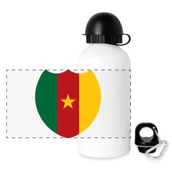 Kamerunische Stolzflagge - Panorama Trinkflasche mit Deckel 500 ml - Weiß - Vorne
