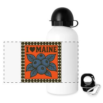 J’adore les myrtilles du Maine - Gourde panoramique avec couvercle 500 ml - blanc - Devant