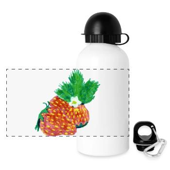Art de la fraise - Gourde panoramique avec couvercle 500 ml - blanc - Devant
