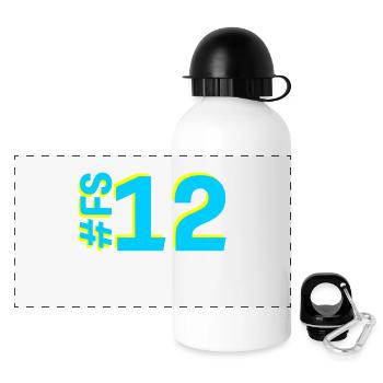 FS12-KARTON - Panorama Trinkflasche mit Deckel 500 ml - Weiß - Vorne