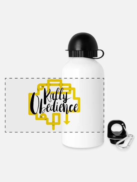 Rally Obedience Design pour les sports canins avec chien - Gourde panoramique avec couvercle 500 ml - blanc