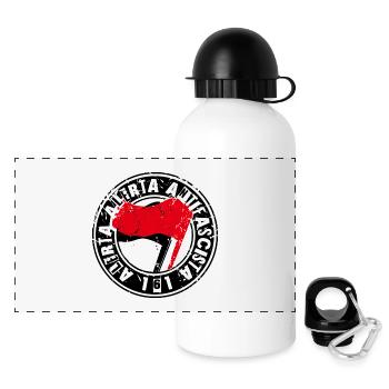 Alerta Alerta Antifascista 161 Antifa - Panorama Trinkflasche mit Deckel 500 ml - Weiß - Vorne