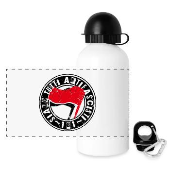 Siamo Tutti Antifascisti 161 Antifa - Panorama Trinkflasche mit Deckel 500 ml - Weiß - Vorne