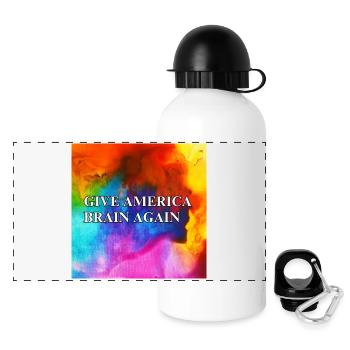 Give America Brain Again - buntes Design colorful - Panorama Trinkflasche mit Deckel 500 ml - Weiß - Vorne