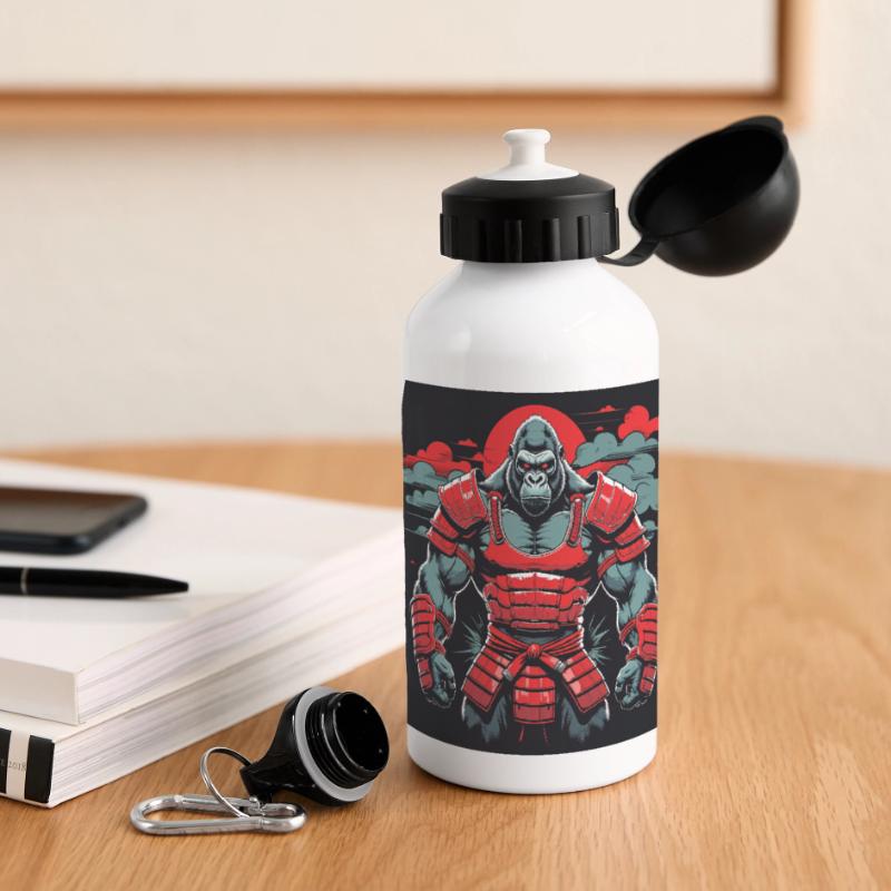 Primal Ronin – Der Samurai-Gorilla Panorama Trinkflasche mit Deckel 500 ml