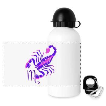 Sternzeichen Skorpion - Panorama Trinkflasche mit Deckel 500 ml - Weiß - Vorne