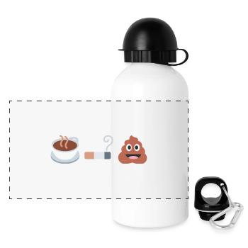 Coffee, cigarette, biscuit - Panoramic Thermal Bottle with Lid 500 ml - white - Front