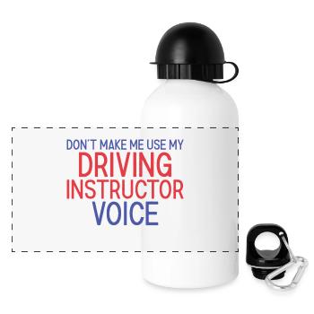 Instructeur de conduite Tuteur de conduite vocale - Gourde panoramique avec couvercle 500 ml - blanc - Devant