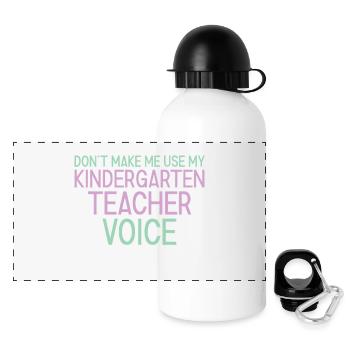 Voix de l’enseignant de la maternelle - Gourde panoramique avec couvercle 500 ml - blanc - Devant