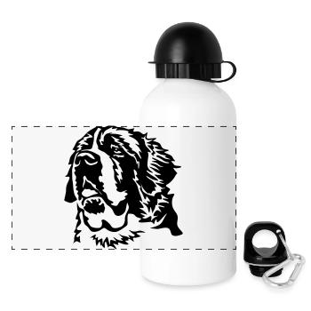 Tête de Saint Bernard - Gourde panoramique avec couvercle 500 ml - blanc - Devant