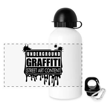 Underground graffitis flex - Gourde panoramique avec couvercle 500 ml - blanc - Devant